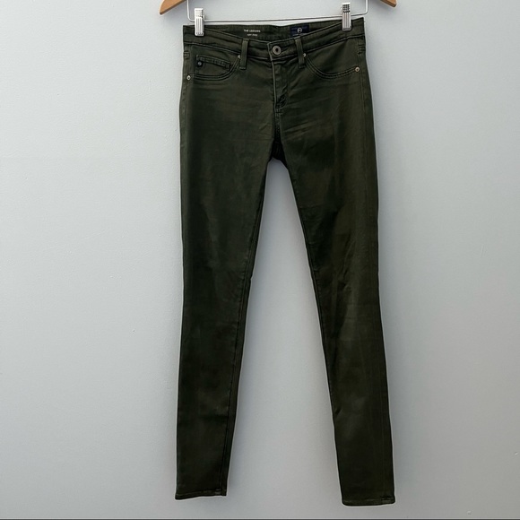 AG Adriano Goldschmied Skinny Legging Womens 25R Green Modal Blend Soft - Picture 2 of 11